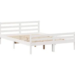 Łóżko drewniane rama łóżka sofa biała do sypialni pokoju 150x200 cm