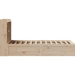 Łóżko Drewniane Rama Łóżka Sofa Brązowe Do Sypialni Pokoju 75x190 cm