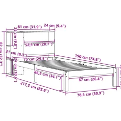 Łóżko drewniane rama łóżka sofa biała do sypialni pokoju 75x190 cm