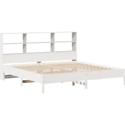 Łóżko Drewniane Rama Łóżka Sofa Biała Do Sypialni Pokoju 180x200 cm