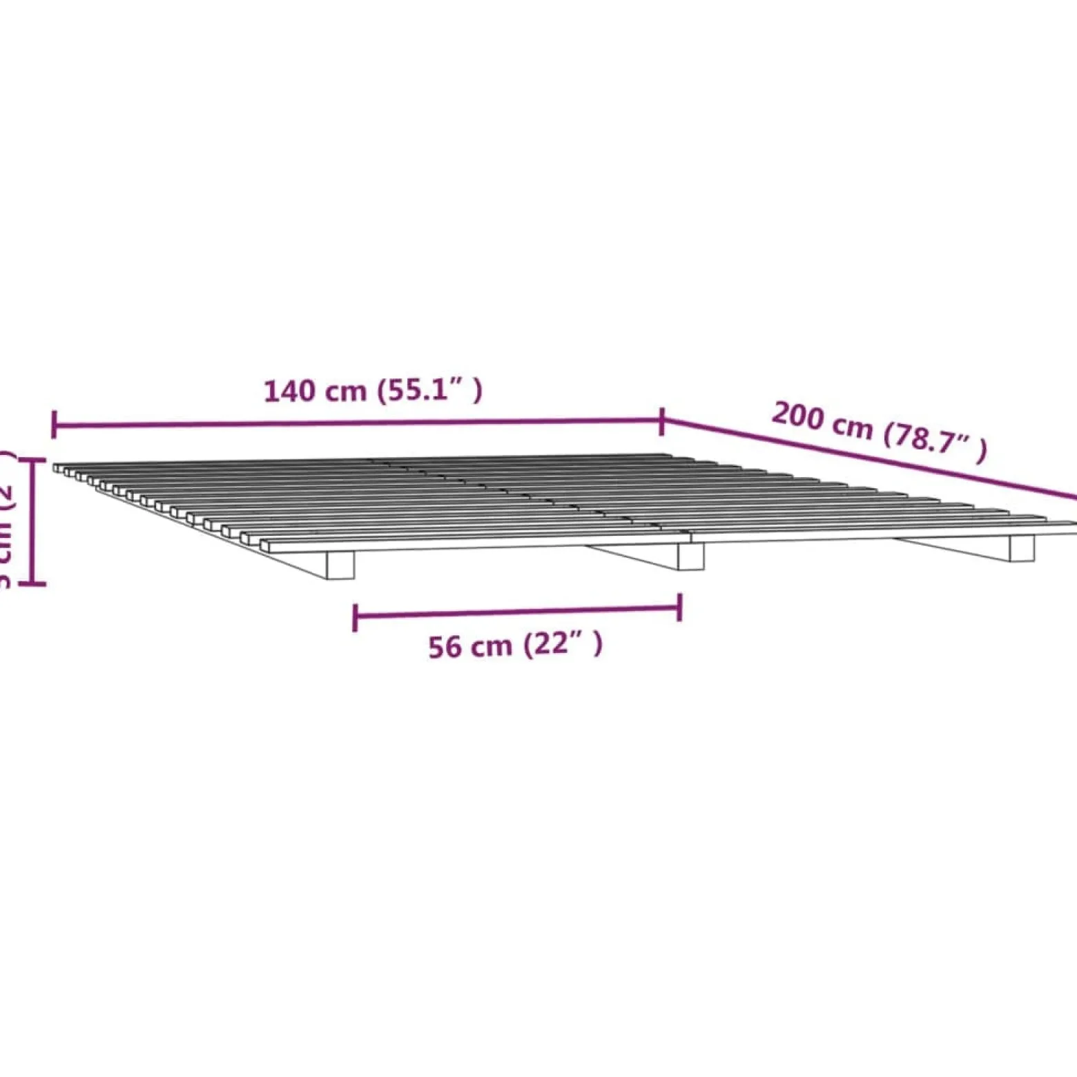 Łóżko Drewniane Rama Łóżka Sofa Biała Do Sypialni Pokoju 140 x 200 cm