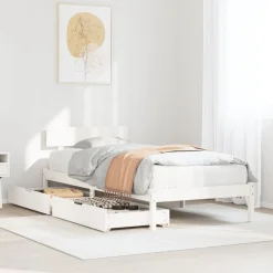 Łóżko drewniane rama łóżka sofa biała do sypialni pokoju 75x190 cm