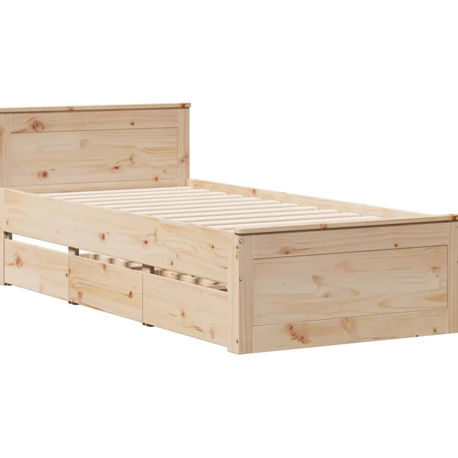 Łóżko Drewniane Rama Łóżka Sofa Brązowe Do Sypialni Pokoju 75x190 cm