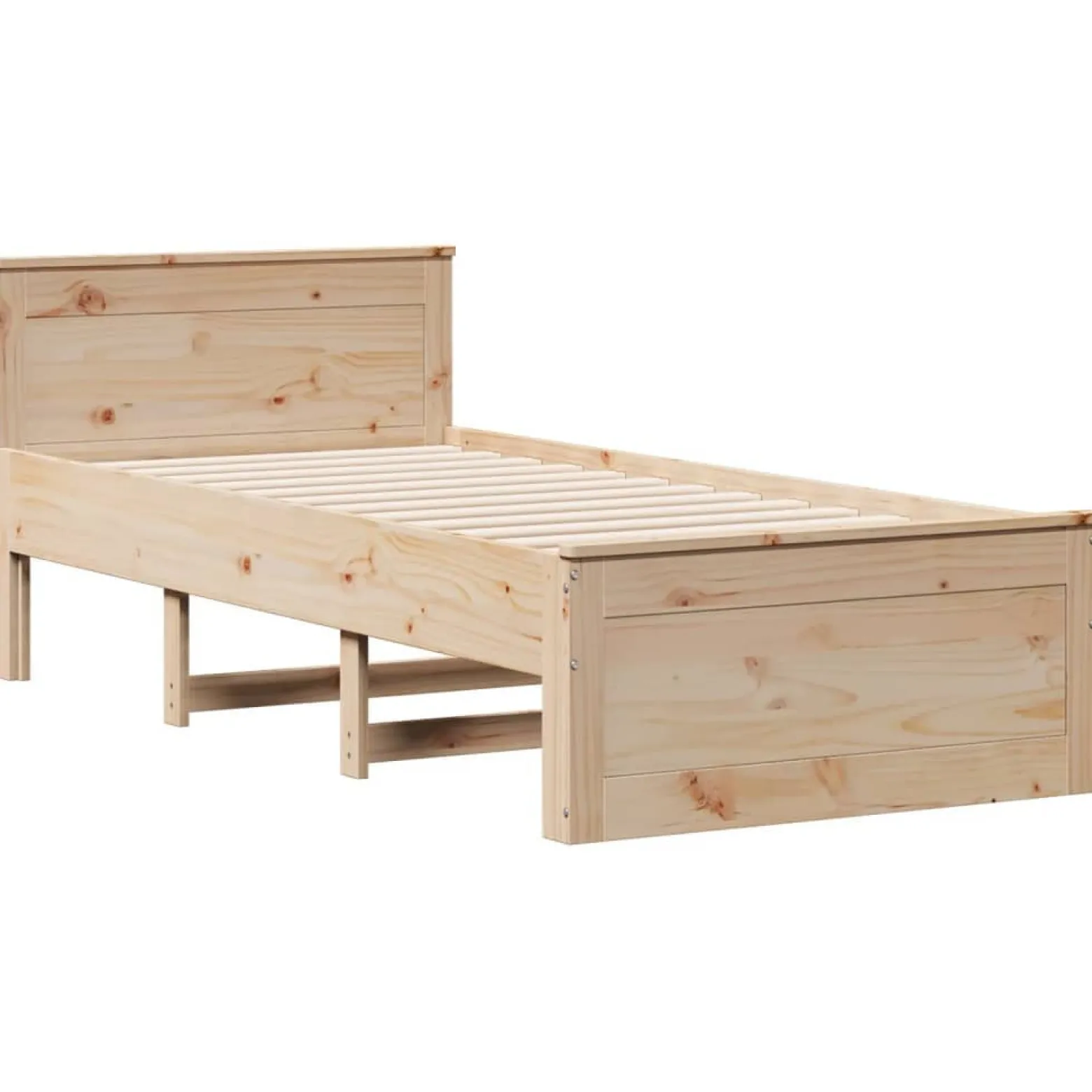 Łóżko Drewniane Rama Łóżka Sofa Brązowe Do Sypialni Pokoju 75x190 cm