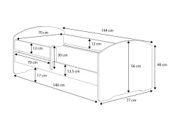 Łóżko dziecięce Max 140x70 z barierką