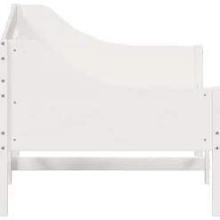 Łóżko Łóżko Drewniane Białe Rama Łózko Ze Stelażem 80x200 cm