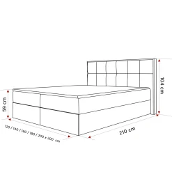 Łóżko kontynentalne LAVIO II z pojemnikiem i topperem|120x200 Czarne