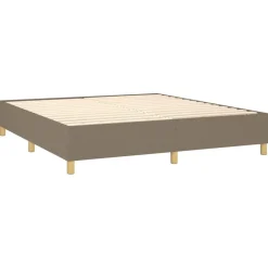 Łóżko kontynentalne z materacem taupe tkanina 180x200 cm