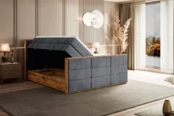 Łóżko kontynentalne z pojemnikiem i materacem H3|H4 LOLLI1-Z KING 120x200cm