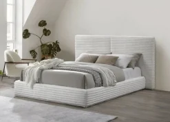 Łóżko MADERA 160x200 kremowe bez szuflady/bez materaca