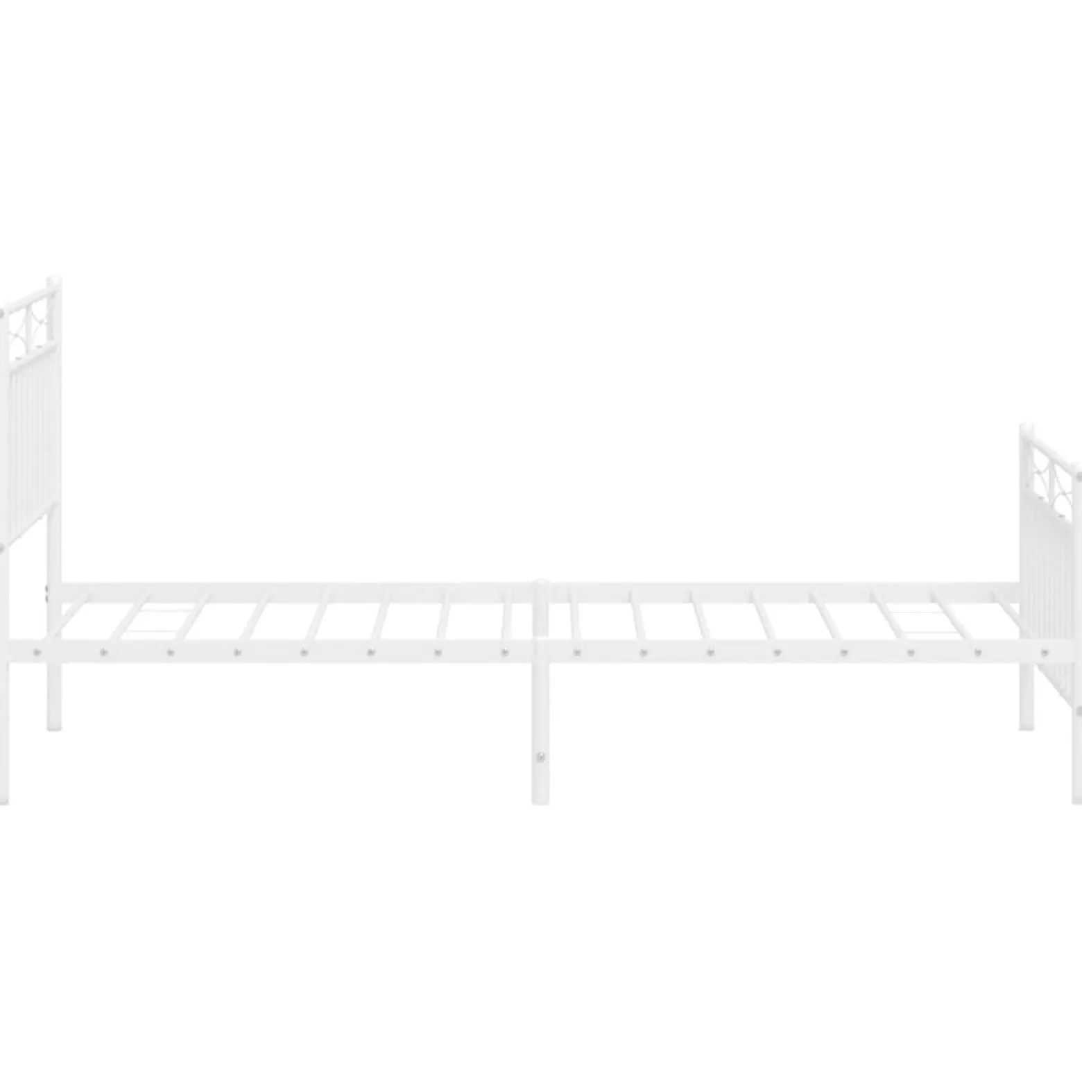 Łóżko Metalowe Rama Łóżka Ze Stelażem Do Pokoju Sypialni Biała 90x200 cm