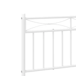 Łóżko Metalowe Rama Łóżka Ze Stelażem Do Pokoju Sypialni Biała 90x200 cm
