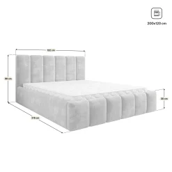 Łóżko Tapicerowane ATTORA LM z topperem 120x200 cm