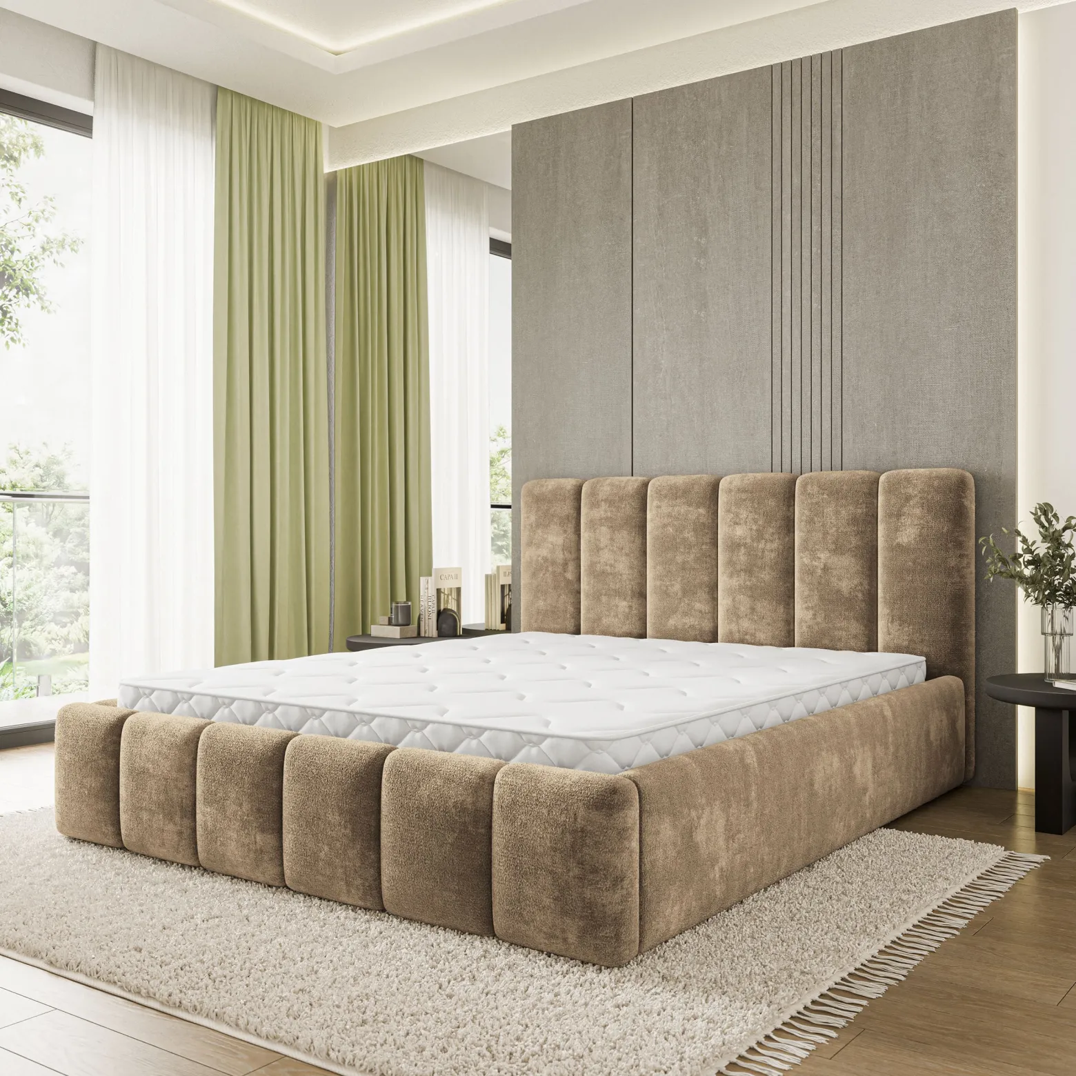 Łóżko Tapicerowane ATTORA LM z topperem 120x200 cm