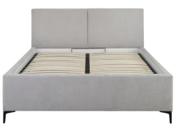 Łóżko tapicerowane Lipano 160x200 ze stelażem i pojemnikiem szare