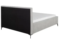 Łóżko tapicerowane Lipano 160x200 ze stelażem i pojemnikiem szare