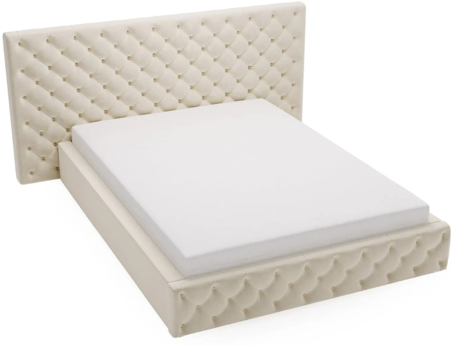 Łóżko tapicerowane MADERA 120x200 beżowe z pojemnikiem