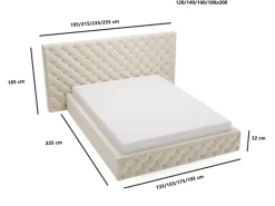 Łóżko tapicerowane MADERA 120x200 beżowe z pojemnikiem