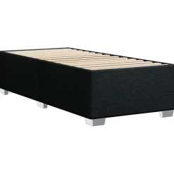 Łóżko tapicerowane rama łóżka ze stelażem do sypialni czarne 80 x 200 cm