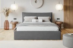 Łóżko tapicerowane Rimini Slim 90x200 ze stelażem drewnianym