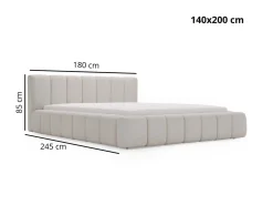 Łóżko tapicerowane SPLIT 140x200 beżowe z pojemnikiem