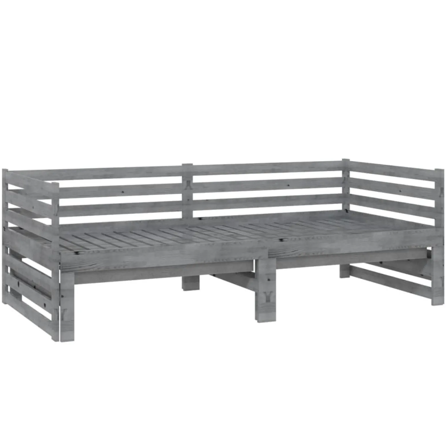 Łóżko wysuwane 2 x (90x200) cm szare lite drewno sosnowe