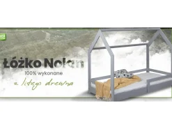 Łóżko 80x160 domek NOLAN, kolor szary + stelaż