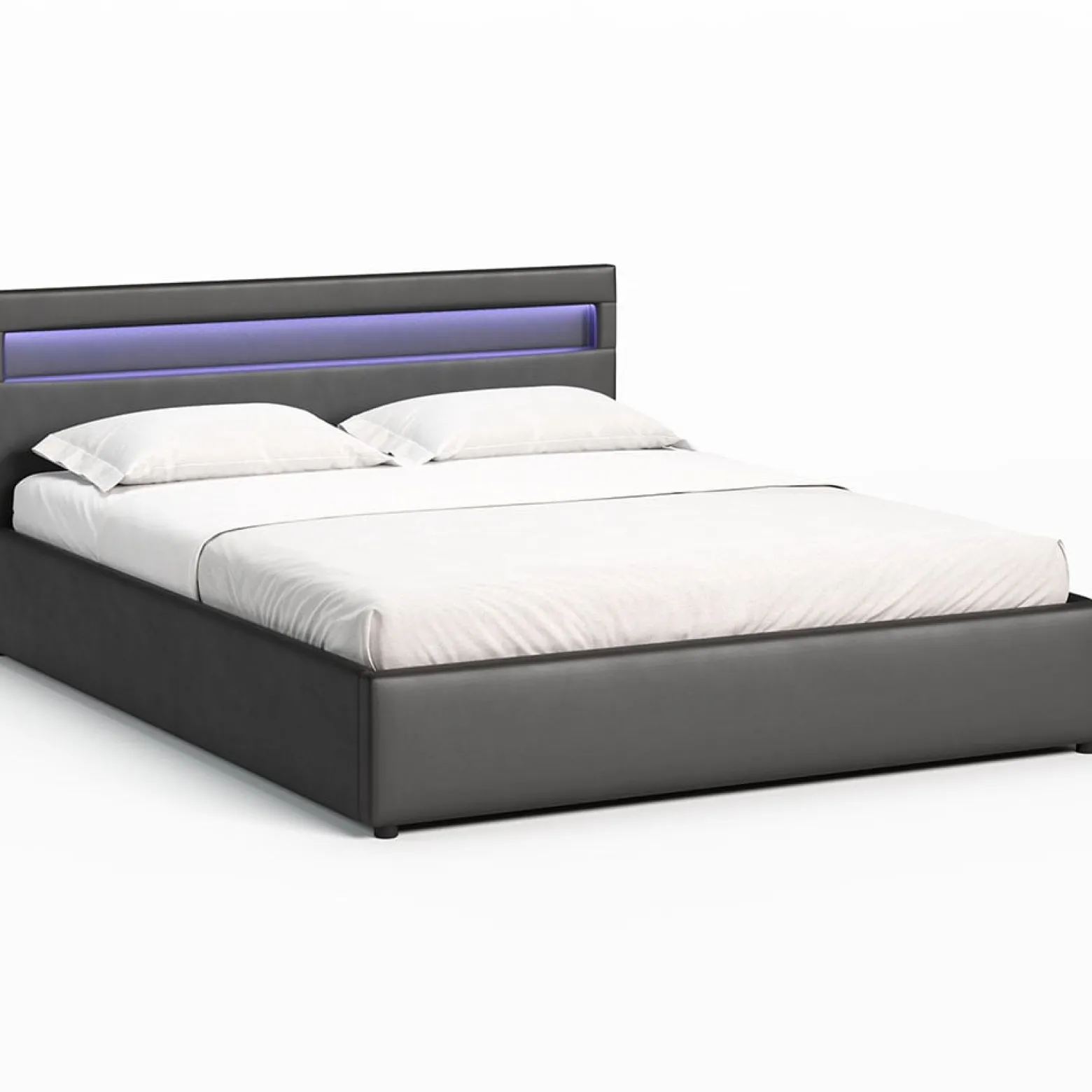 Łóżko 140x200 z pojemnikiem Nira czarne + materac H3 Nova T30