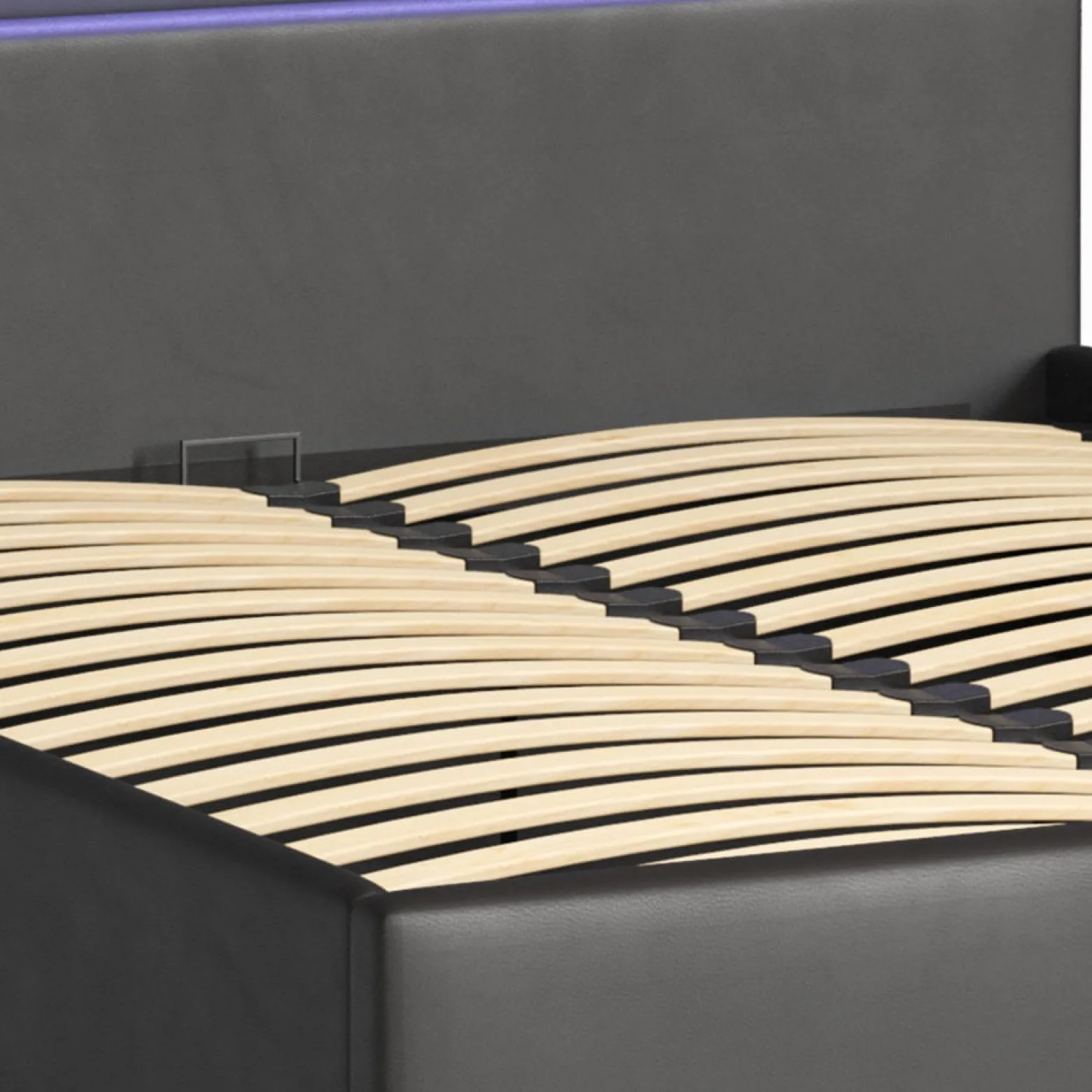 Łóżko 140x200 z pojemnikiem Nira czarne + materac H3 Nova T30