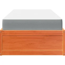 Łóżko z materacem woskowy brąz 90x190 cm lite drewno sosnowe