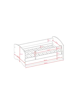 Łóżko Babydreams niebieskie Słonik z szufladą materac piankowy 180x80
