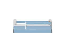 Łóżko Babydreams niebieskie Zwierzęta z szufladą materac piankowy 180x80
