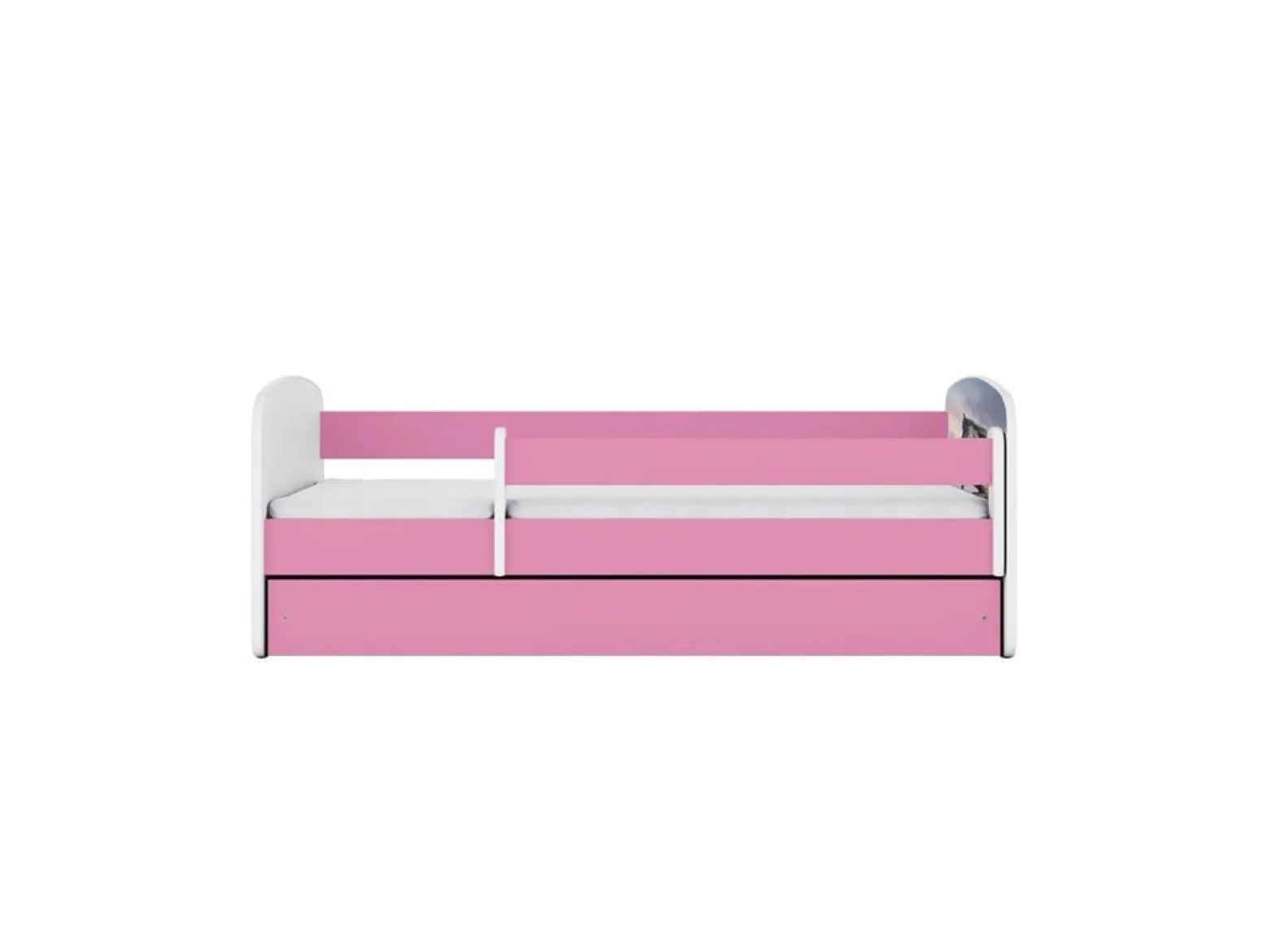 Łóżko Babydreams różowe Koń w galopie z szufladą materac piankowy 160x80