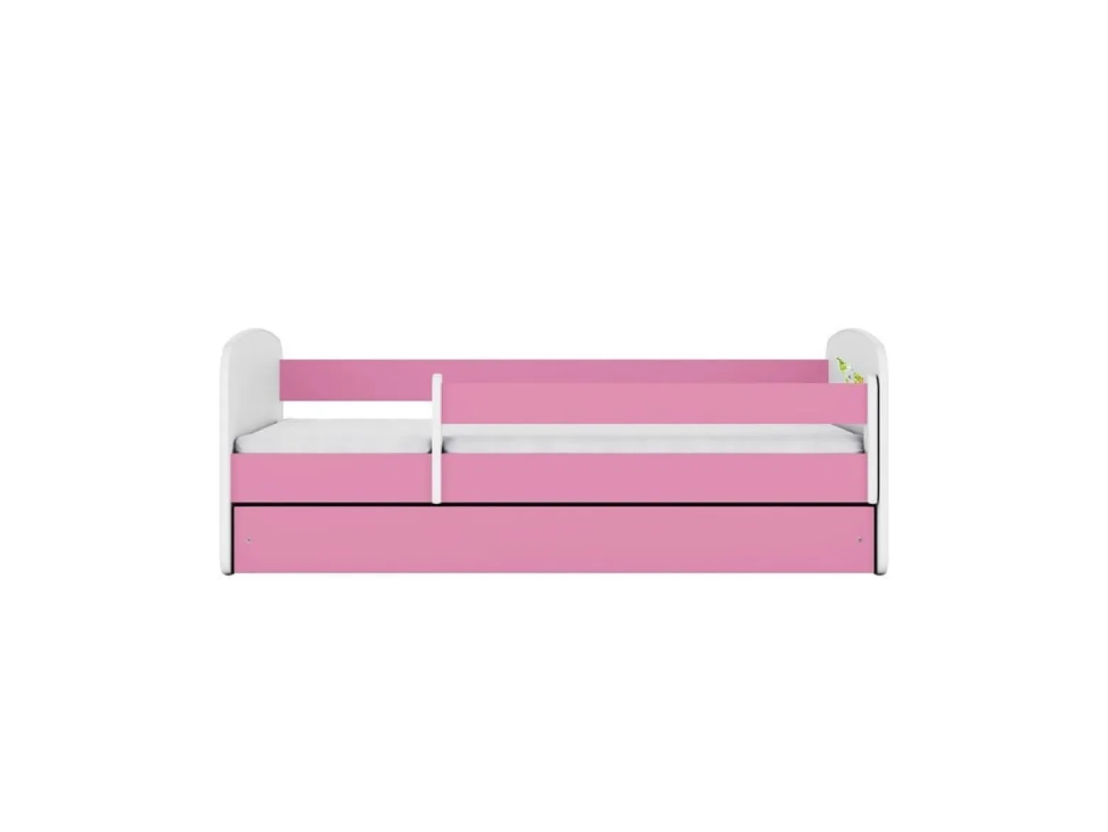 Łóżko Babydreams różowe Mapa z szufladą materac piankowy 180x80