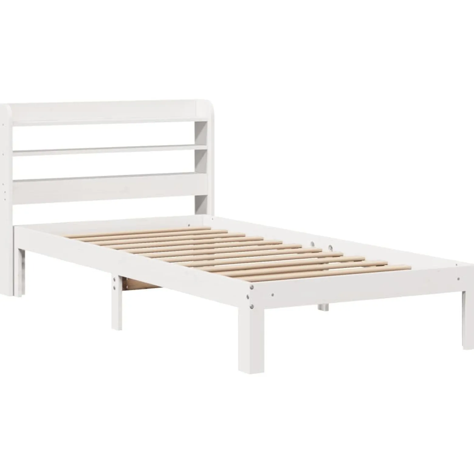 Łóżko Białe Rama Łóżka Ze Stelażem Do Sypialni Pokoju 100x200 cm