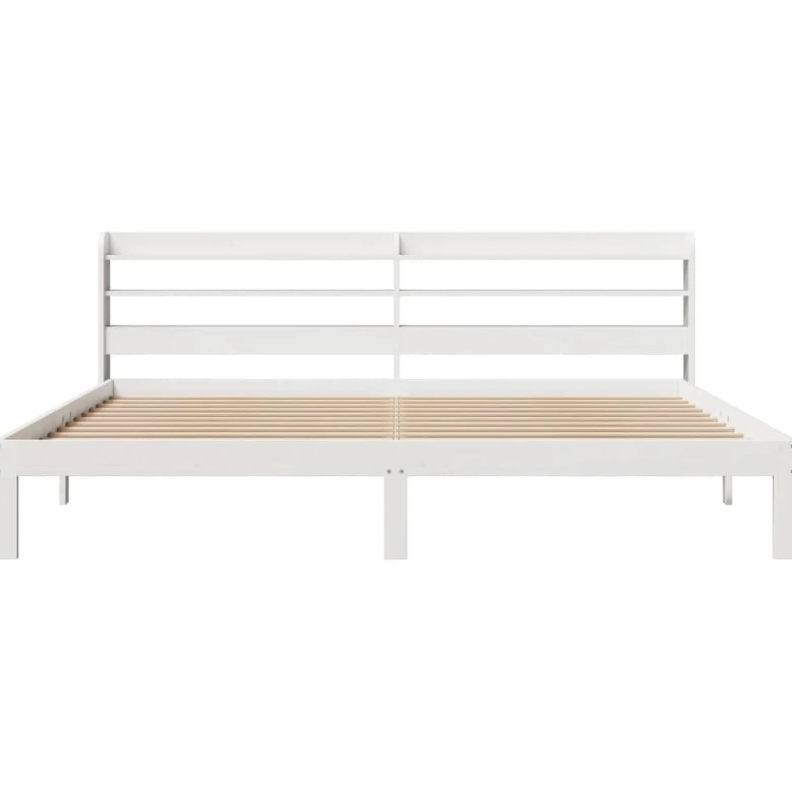Łóżko Białe Rama Łóżka Ze Stelażem Do Sypialni Pokoju 200x200 cm