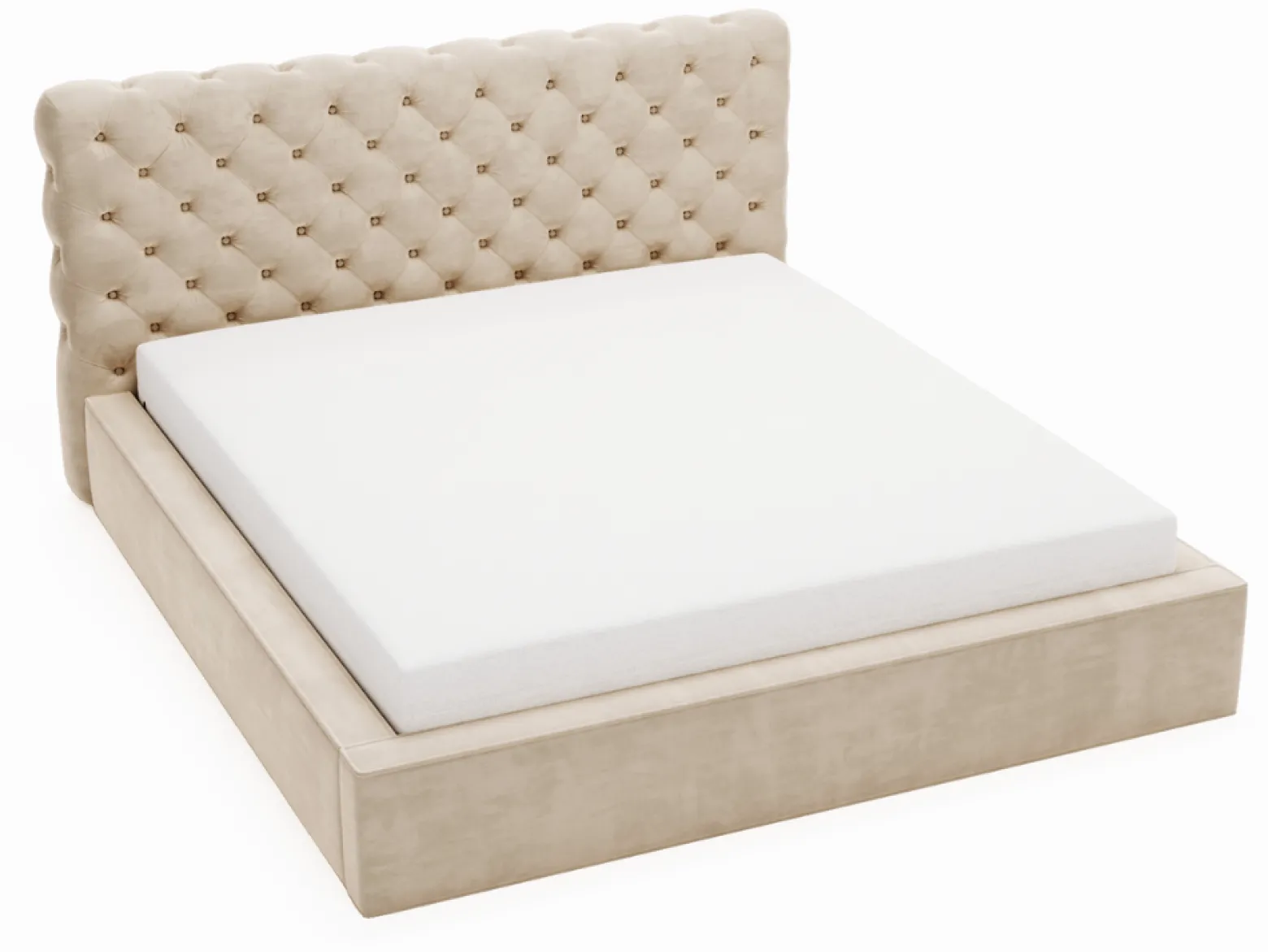 Łóżko chesterfield APOLLO 180x200 beżowe z pojemnikiem