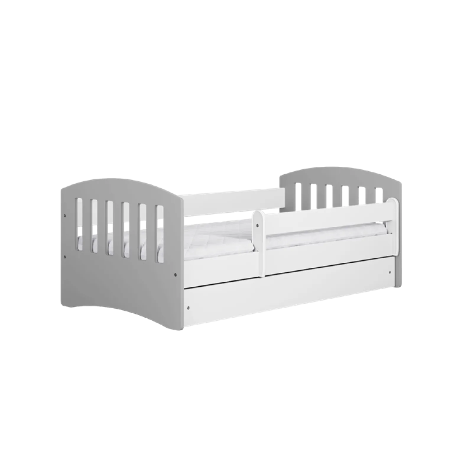 Łóżko Classic 1 mix szare z szufladą materac piankowy 160x80