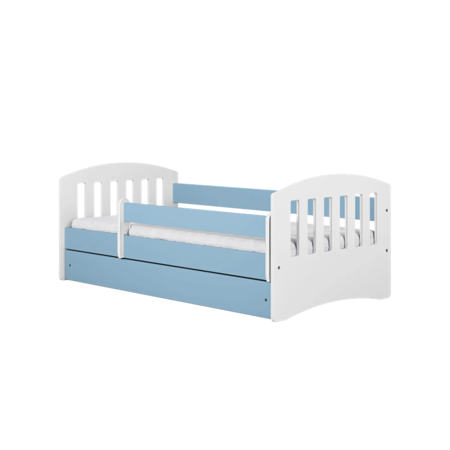 Łóżko Classic 1 niebieskie z szufladą materac piankowy 160x80