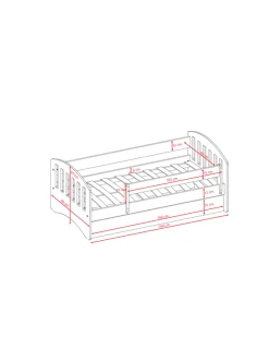 Łóżko Classic 1 niebieskie z szufladą materac piankowy 160x80