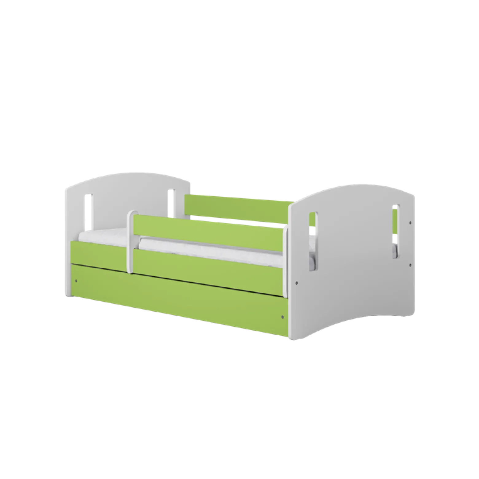 Łóżko Classic 2 zielone z szufladą materac piankowy 180x80