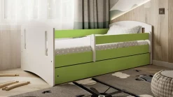 Łóżko Classic 2 zielone z szufladą materac piankowy 180x80