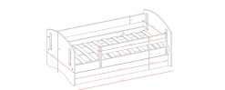 Łóżko Classic 2 zielone z szufladą materac piankowy 180x80