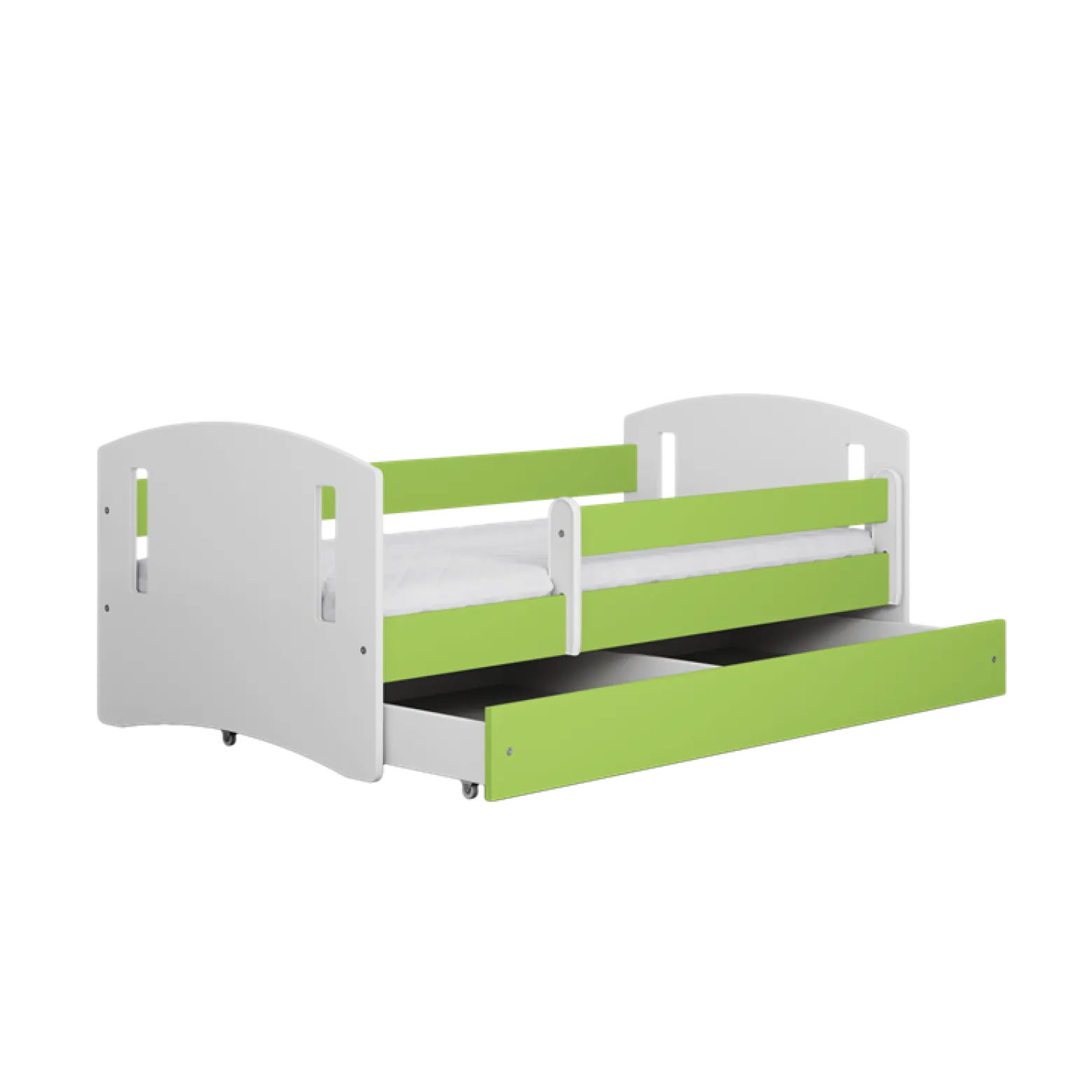 Łóżko Classic 2 zielone z szufladą materac piankowy 180x80