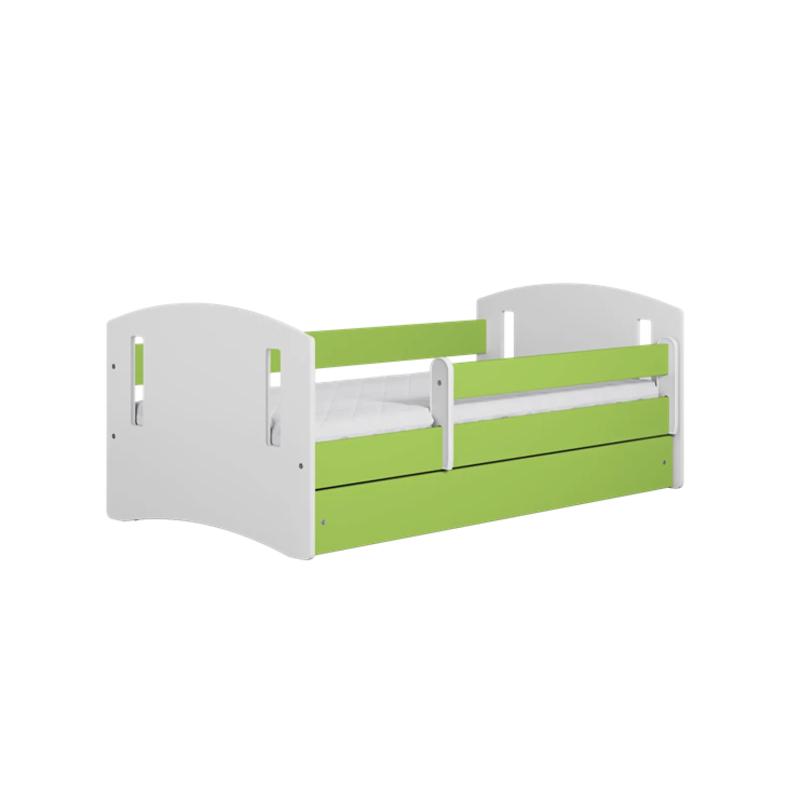 Łóżko Classic 2 zielone z szufladą materac piankowy 180x80