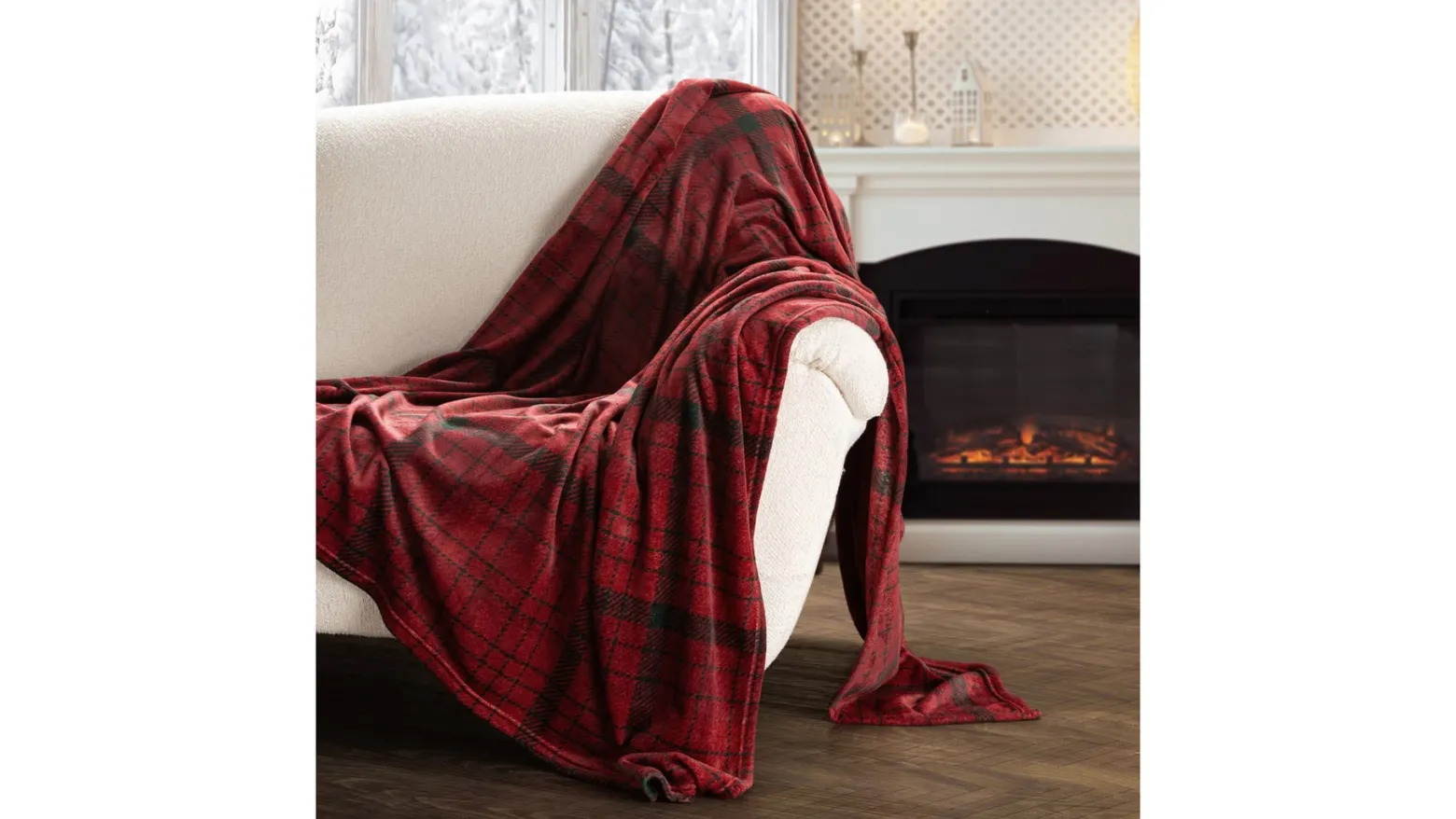 Koc Tartan Red 150x200 cm czerwony