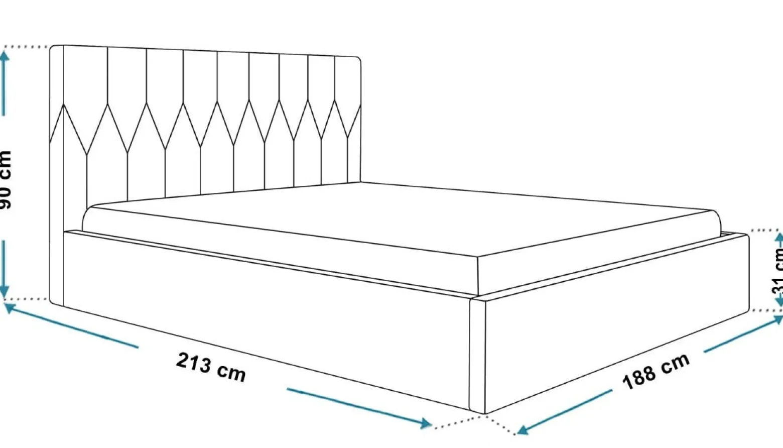 Łóżko do sypialni 180x200 OLDO 9 tapicerowane, pojemnik- butelkowa zieleń