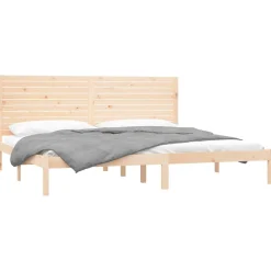 Łóżko Drewniane Brązowe Rama Łóżka Stelaż Do Pokoju Sypialni 200x200 cm