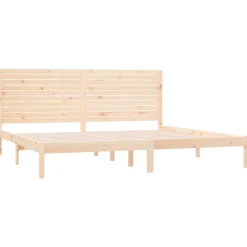 Łóżko Drewniane Brązowe Rama Łóżka Stelaż Do Pokoju Sypialni 200x200 cm