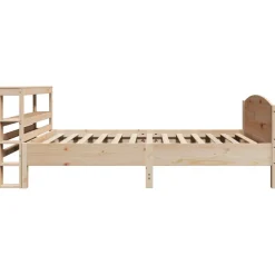 Łóżko Drewniane Brązowe Rama Łóżka Stelaż Do Pokoju Sypialni 75x190 cm
